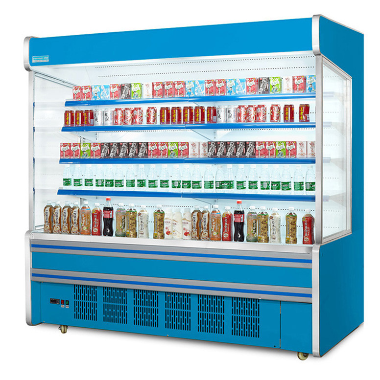 Komercyjny samoobsługowy wielopółkowy otwarty agregat chłodniczy z 4 warstwowymi czynnikami chłodniczymi R404a